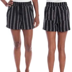 BRIGGS Linen Blend Black & White striped S…